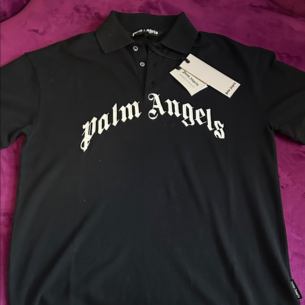 Palm Angels Black Polo Shirt